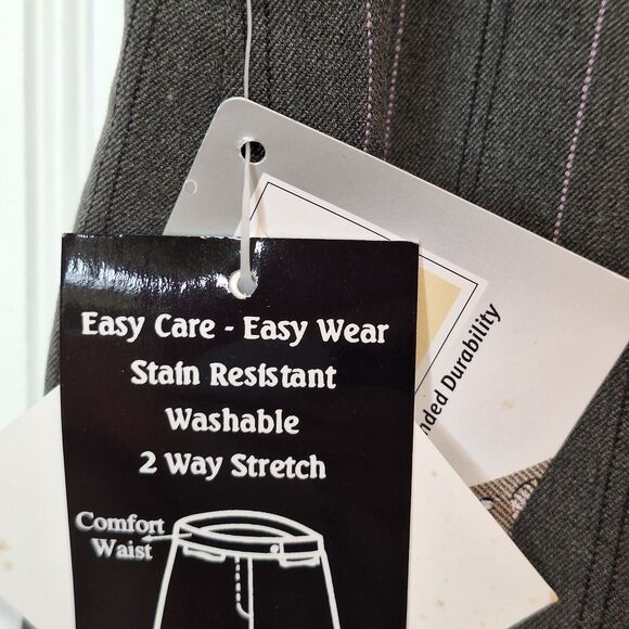 Focus 2000 Womens 12T Pants Gray Stripe Stain Resistant‎ Teflon Coated Stretch - Picture 9 of 14
